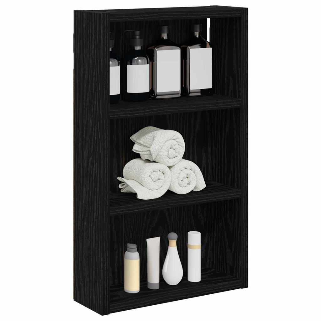 Badezimmer-Wandschrank mit Regal Schwarze Eiche 30 x 10 x 50 cm