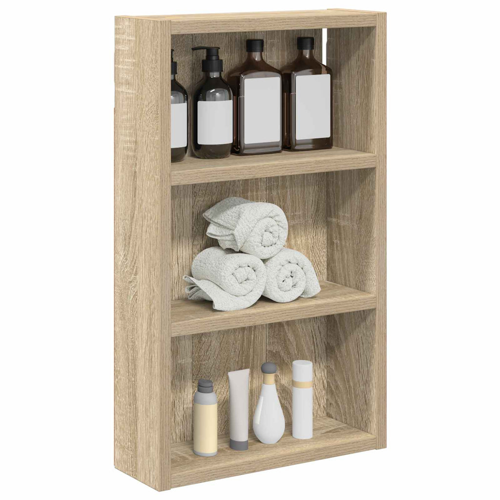 Badezimmer-Wandschrank mit Regal Sonoma-Eiche 30 x 10 x 50 cm