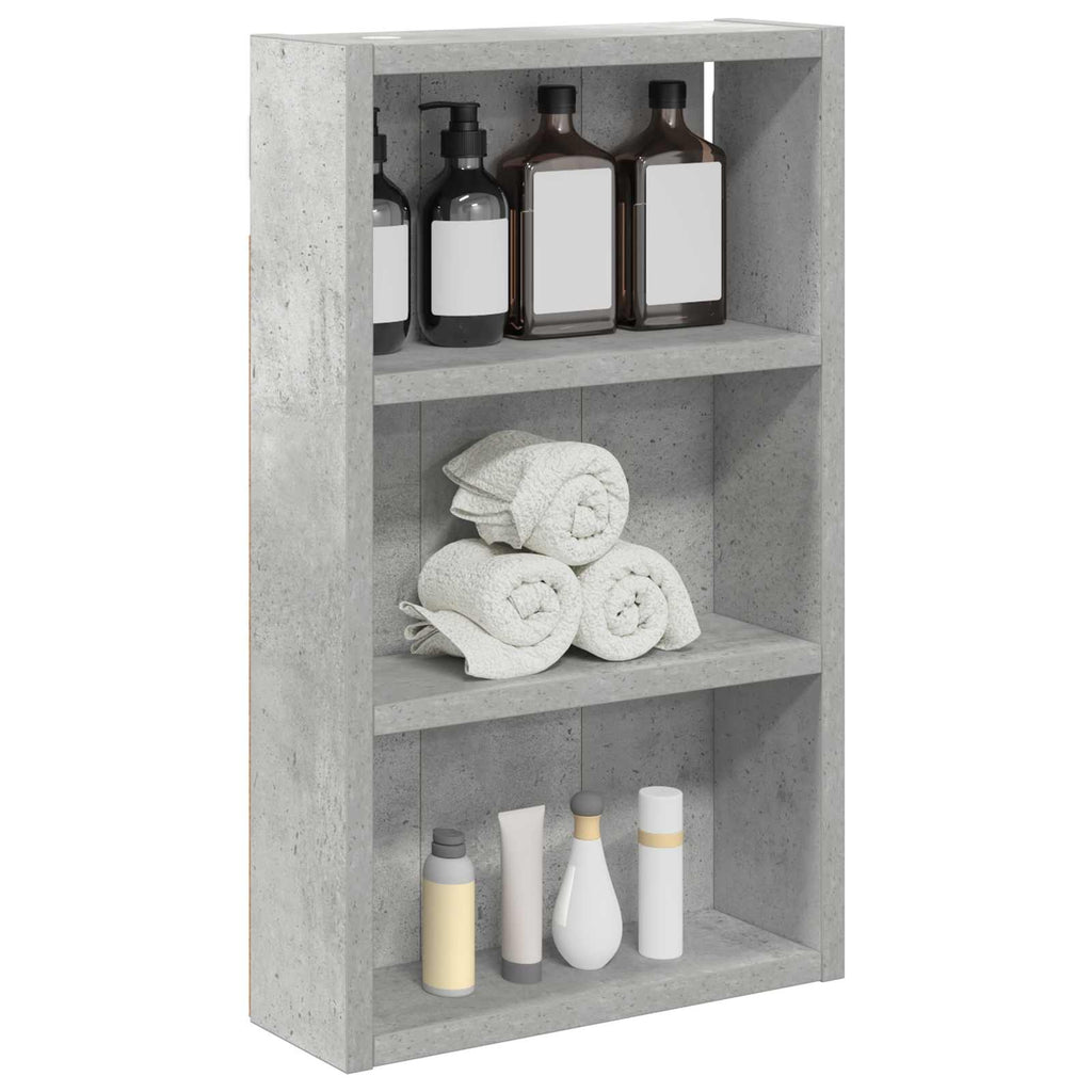 Badezimmer-Wandschrank Betongrau 30 x 10 x 50 cm Holzwerkstoff