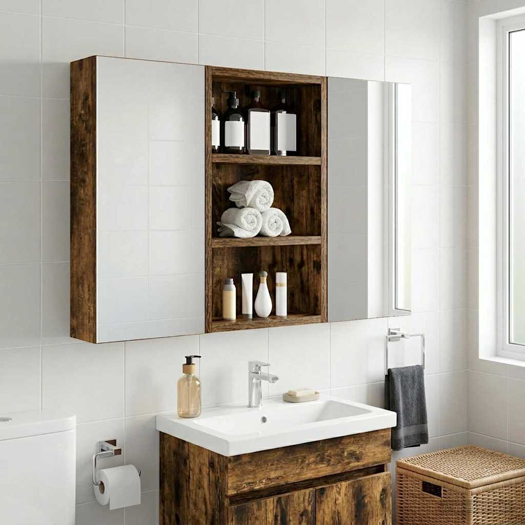 Badezimmer-Wandschrank Geräucherte Eiche 30 x 10 x 50 cm