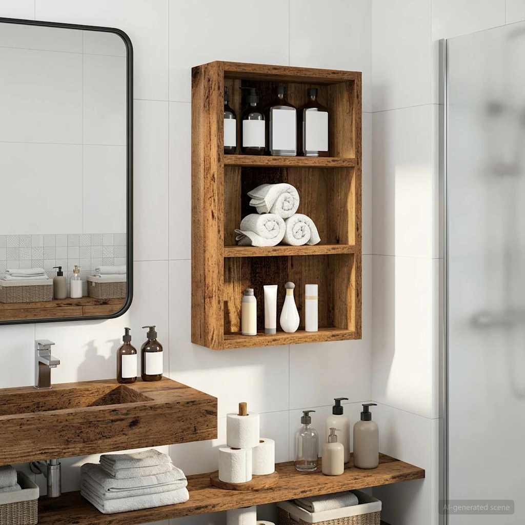 Badezimmer-Wandschrank Altholz 30 x 10 x 50 cm Holzwerkstoff
