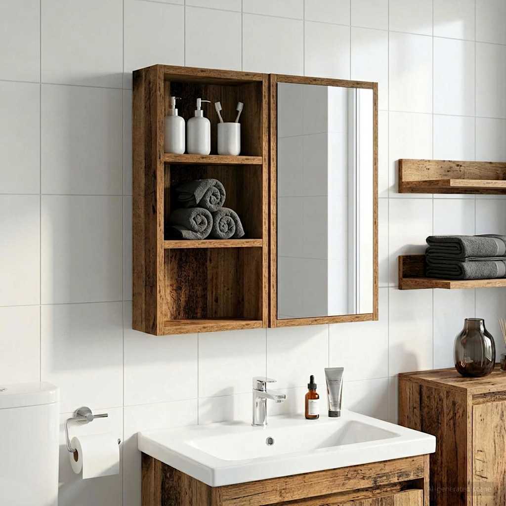 Badezimmer-Wandschrank Altholz 30 x 10 x 50 cm Holzwerkstoff