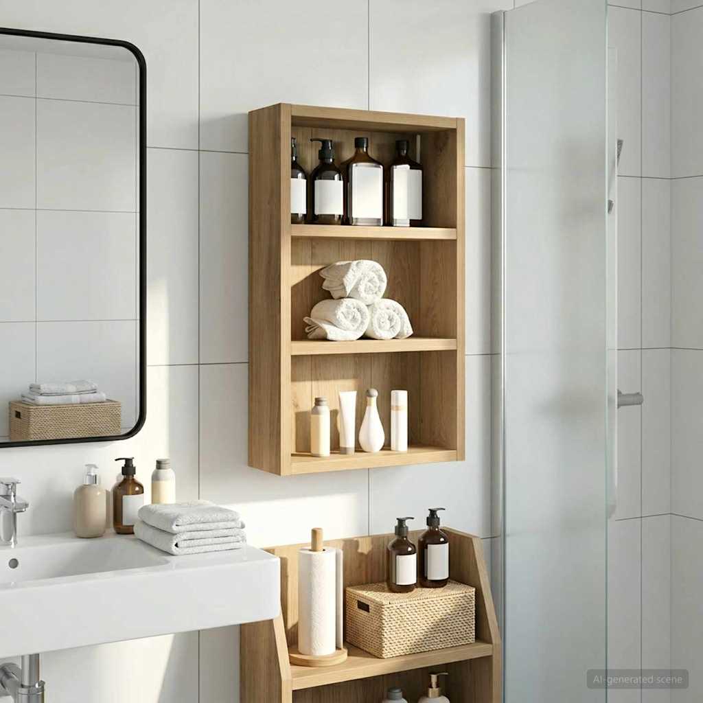 Badezimmer-Wandschrank Kunsthandwerk Eiche 30 x 10 x 50 cm
