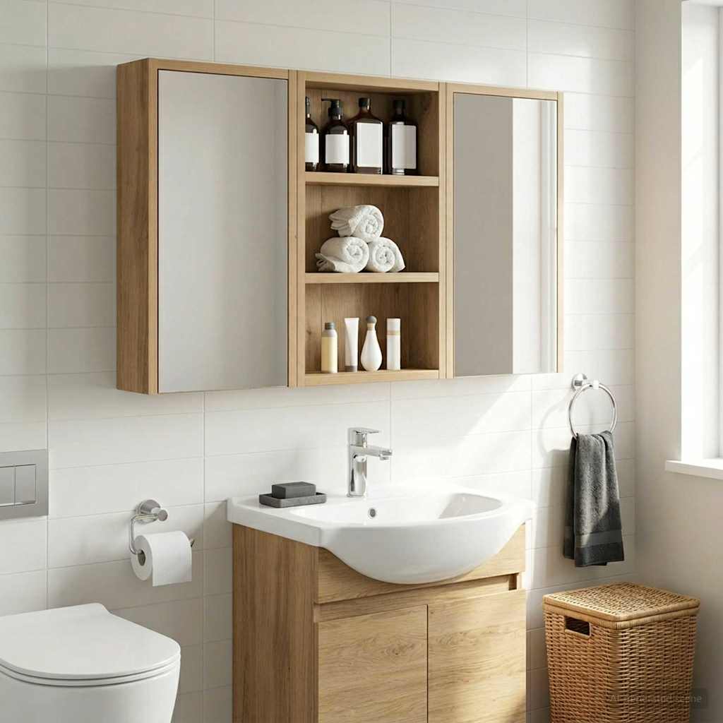Badezimmer-Wandschrank Kunsthandwerk Eiche 30 x 10 x 50 cm