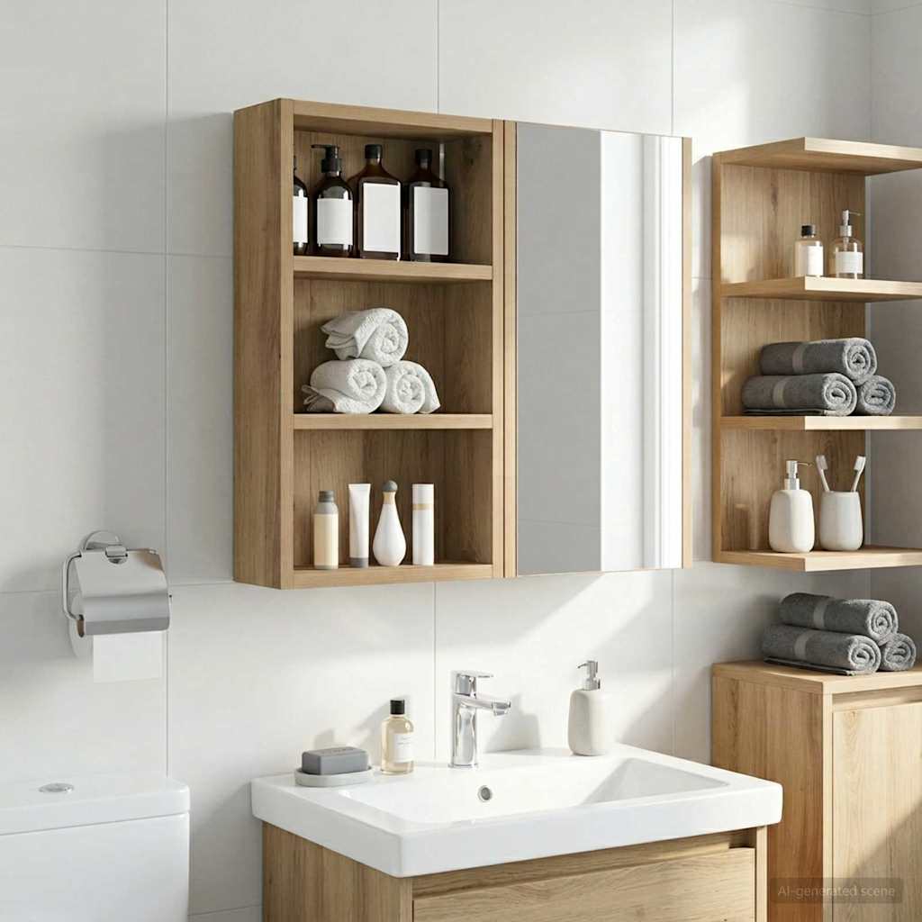 Badezimmer-Wandschrank Kunsthandwerk Eiche 30 x 10 x 50 cm