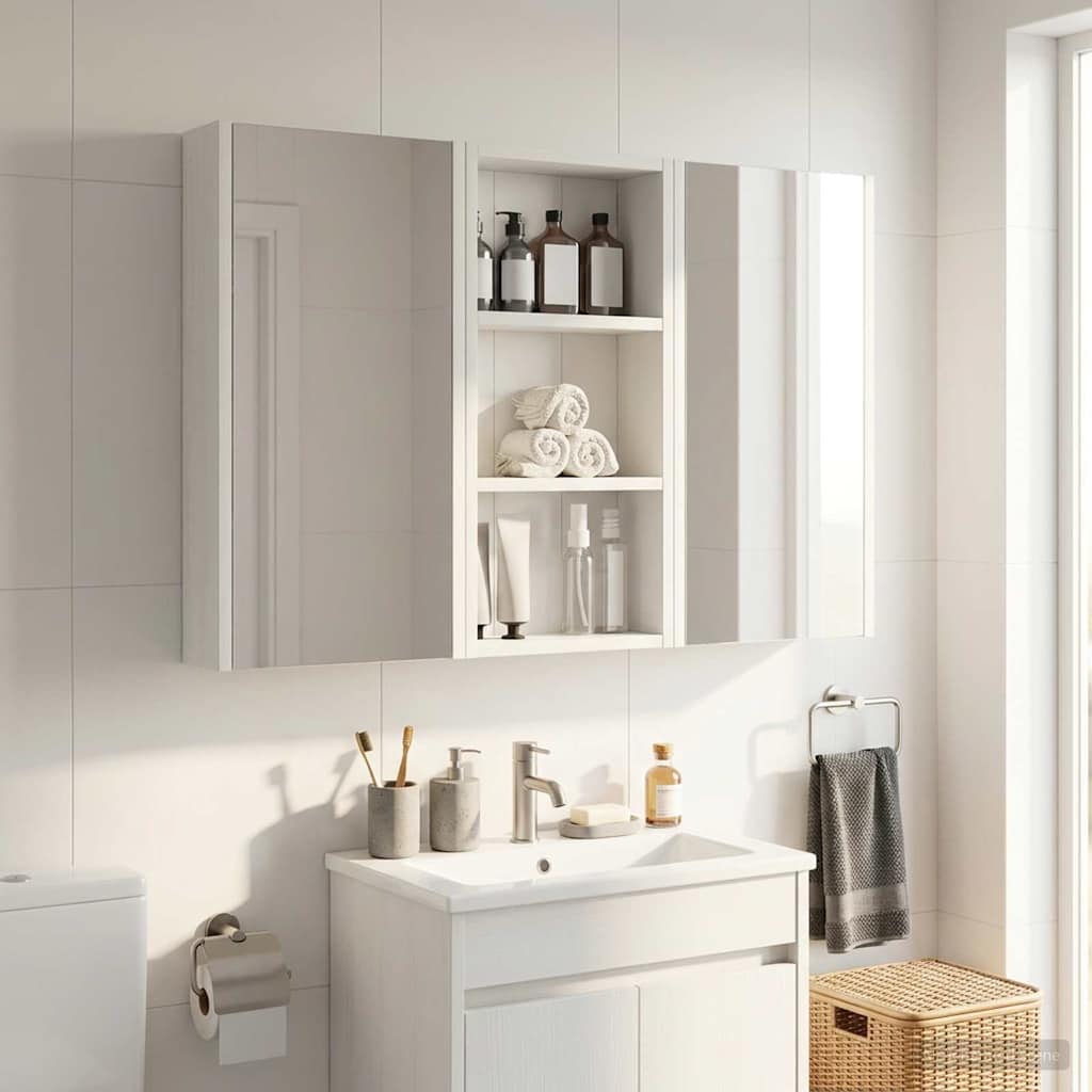 Badezimmer-Wandschrank Weiß 30 x 10 x 60,5 cm Holzwerkstoff