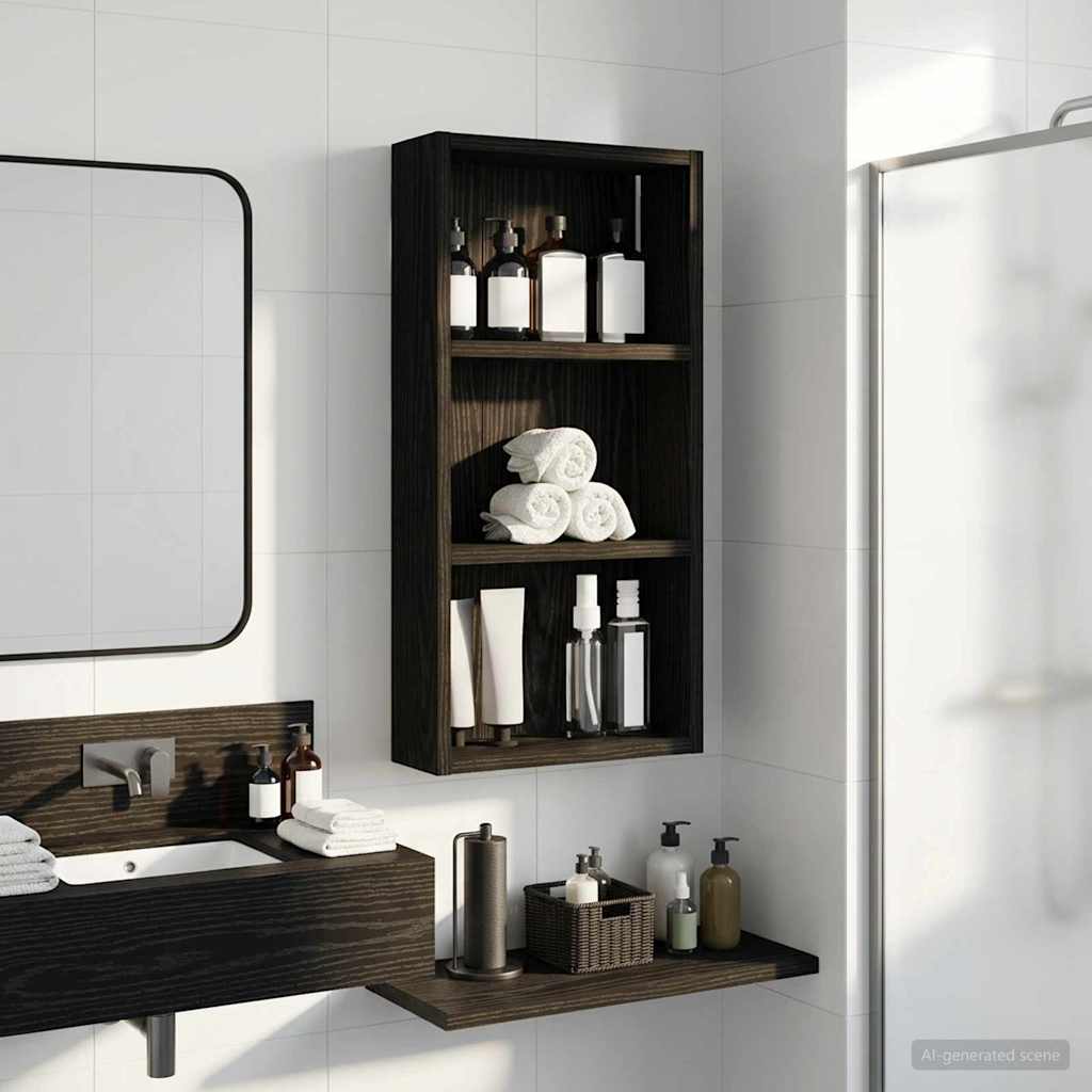 Badezimmer-Wandschrank Schwarze Eiche 30 x 10 x 60,5 cm
