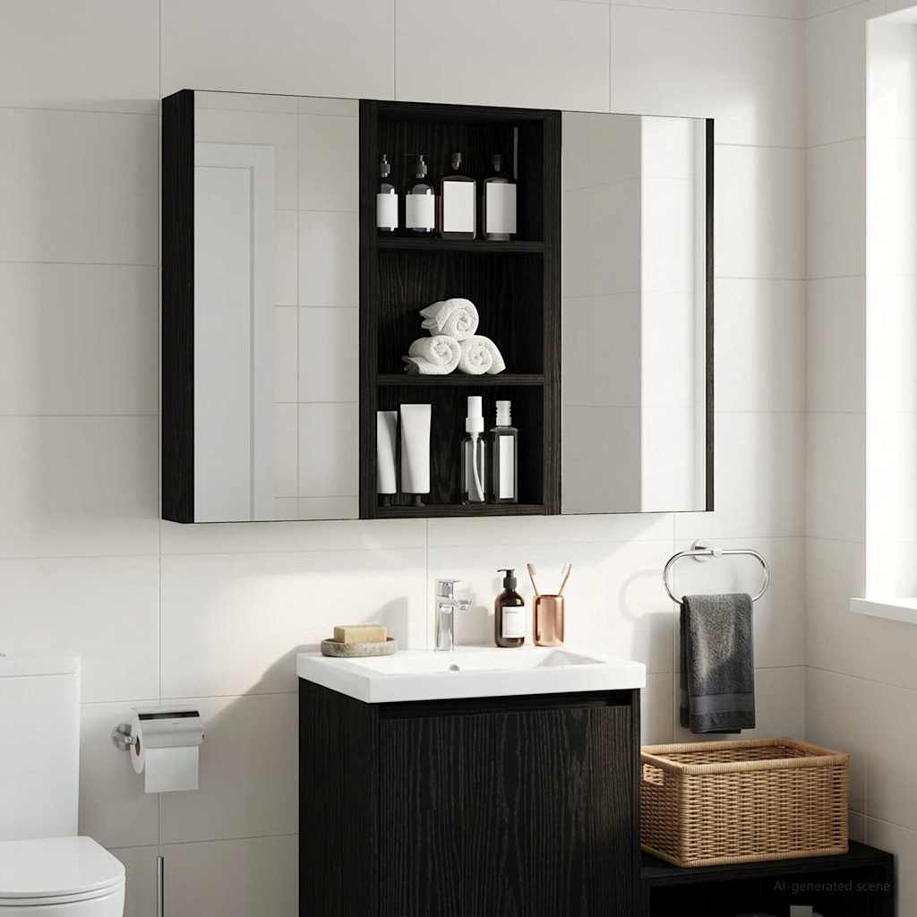 Badezimmer-Wandschrank Schwarze Eiche 30 x 10 x 60,5 cm