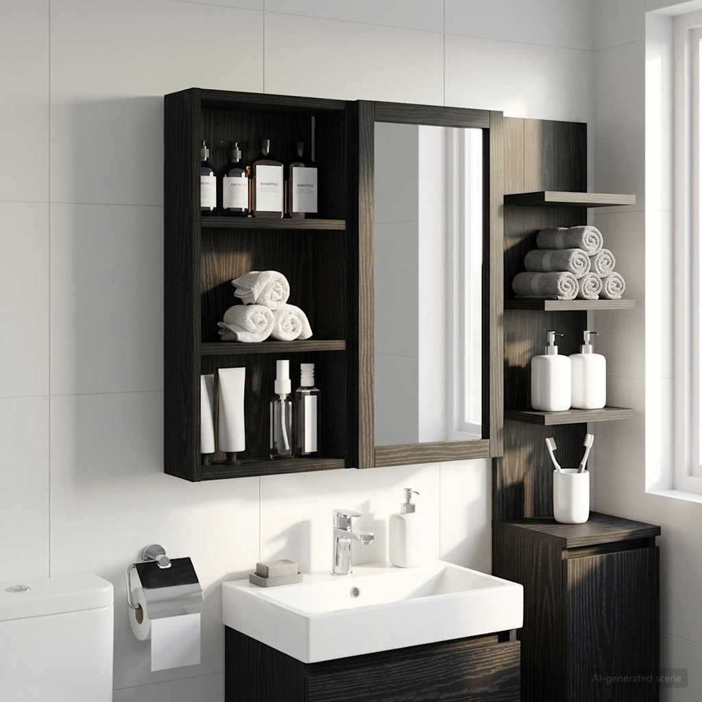 Badezimmer-Wandschrank Schwarze Eiche 30 x 10 x 60,5 cm