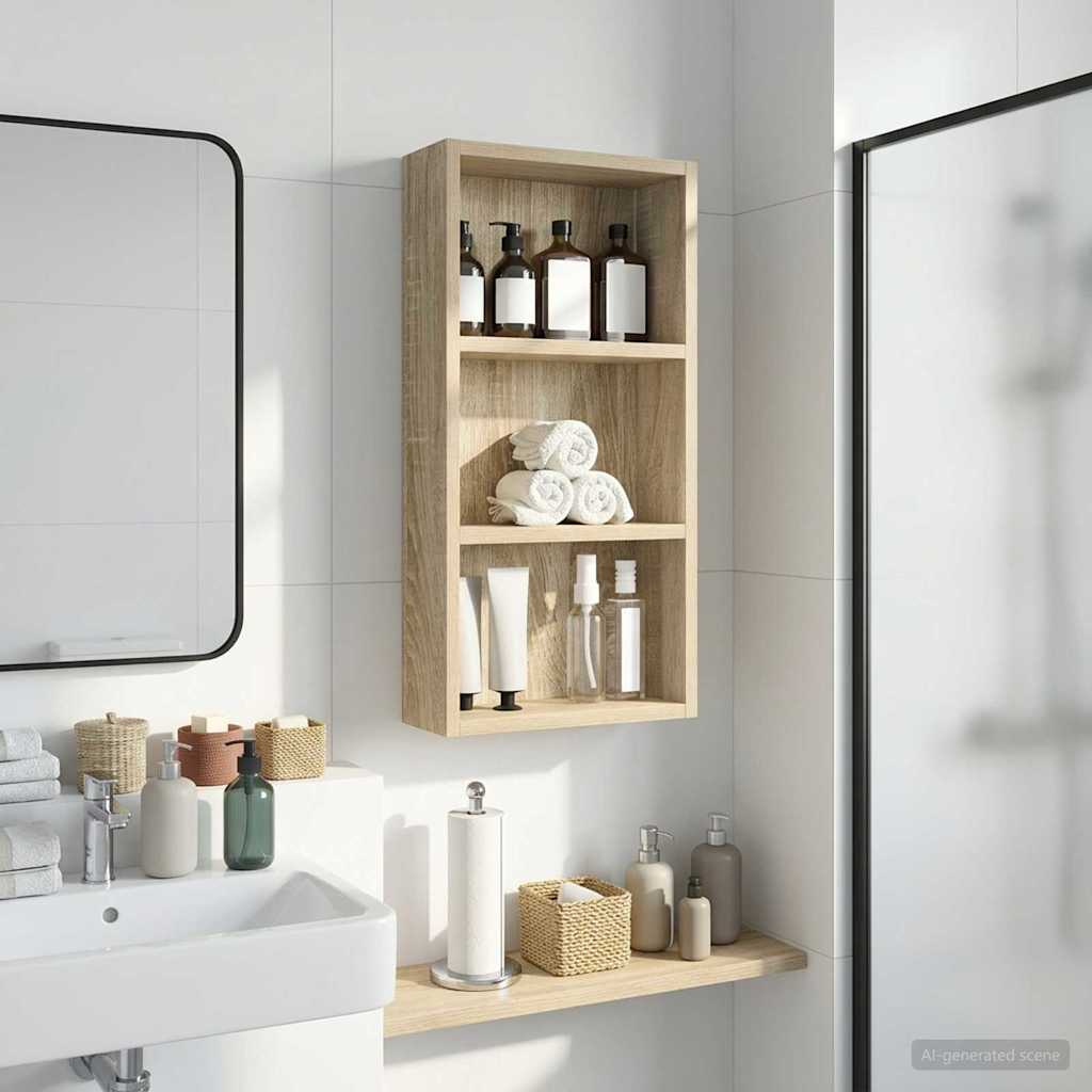Badezimmer-Wandschrank mit Regal Sonoma-Eiche 30 x 10 x 60,5 cm