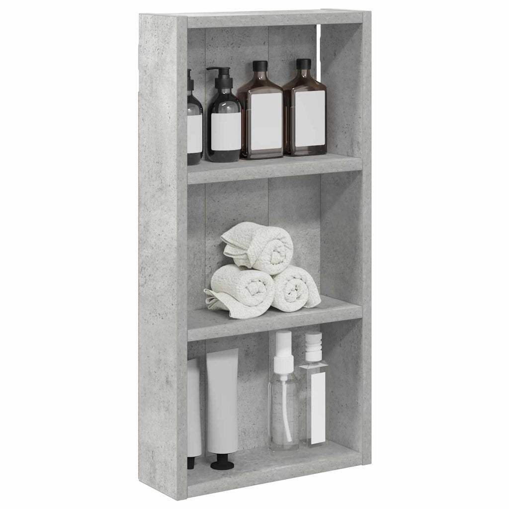 Badezimmer-Wandschrank mit Regal Betongrau 30 x 10 x 60,5 cm