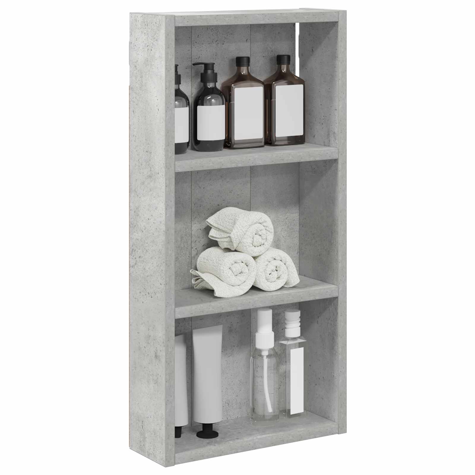 Badezimmer-Wandschrank mit Regal Betongrau 30 x 10 x 60,5 cm