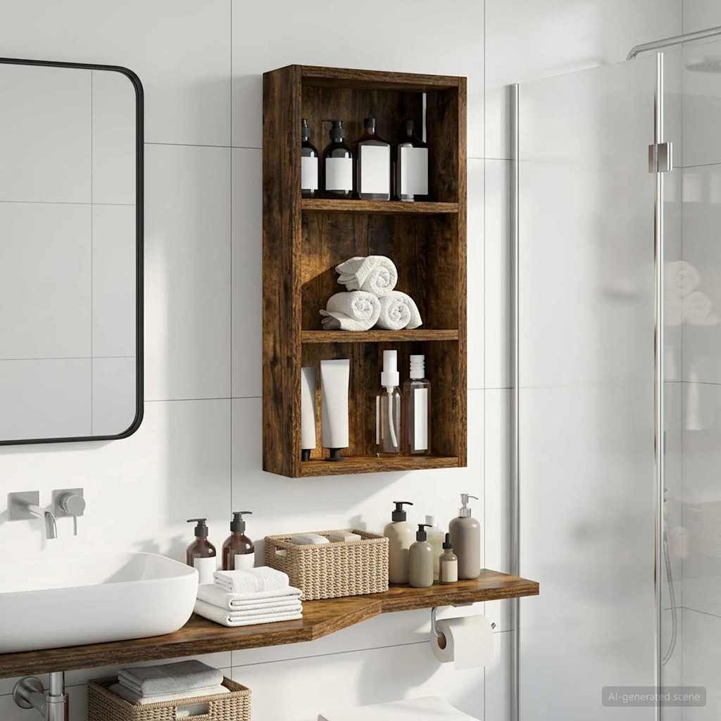 Badezimmer-Wandschrank Geräucherte Eiche 30 x 10 x 60,5 cm
