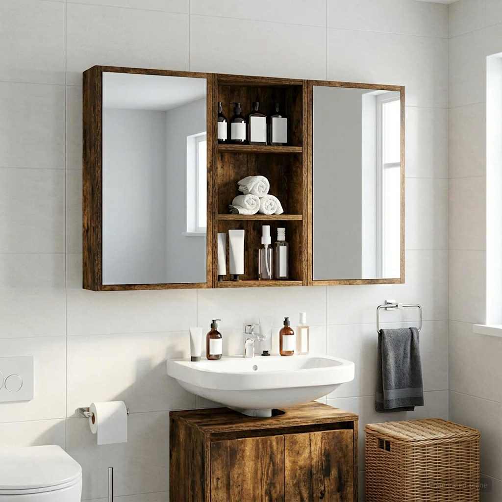 Badezimmer-Wandschrank Geräucherte Eiche 30 x 10 x 60,5 cm