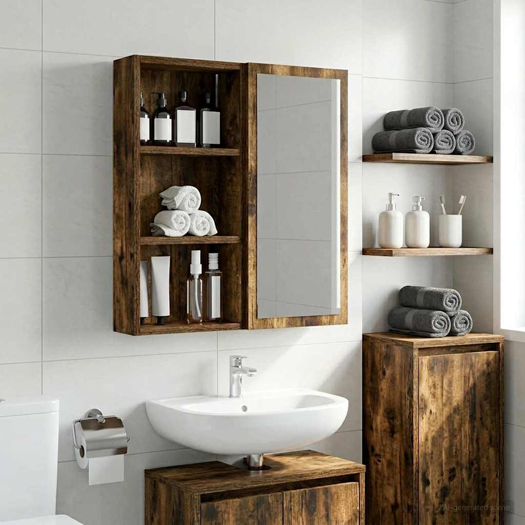 Badezimmer-Wandschrank Geräucherte Eiche 30 x 10 x 60,5 cm