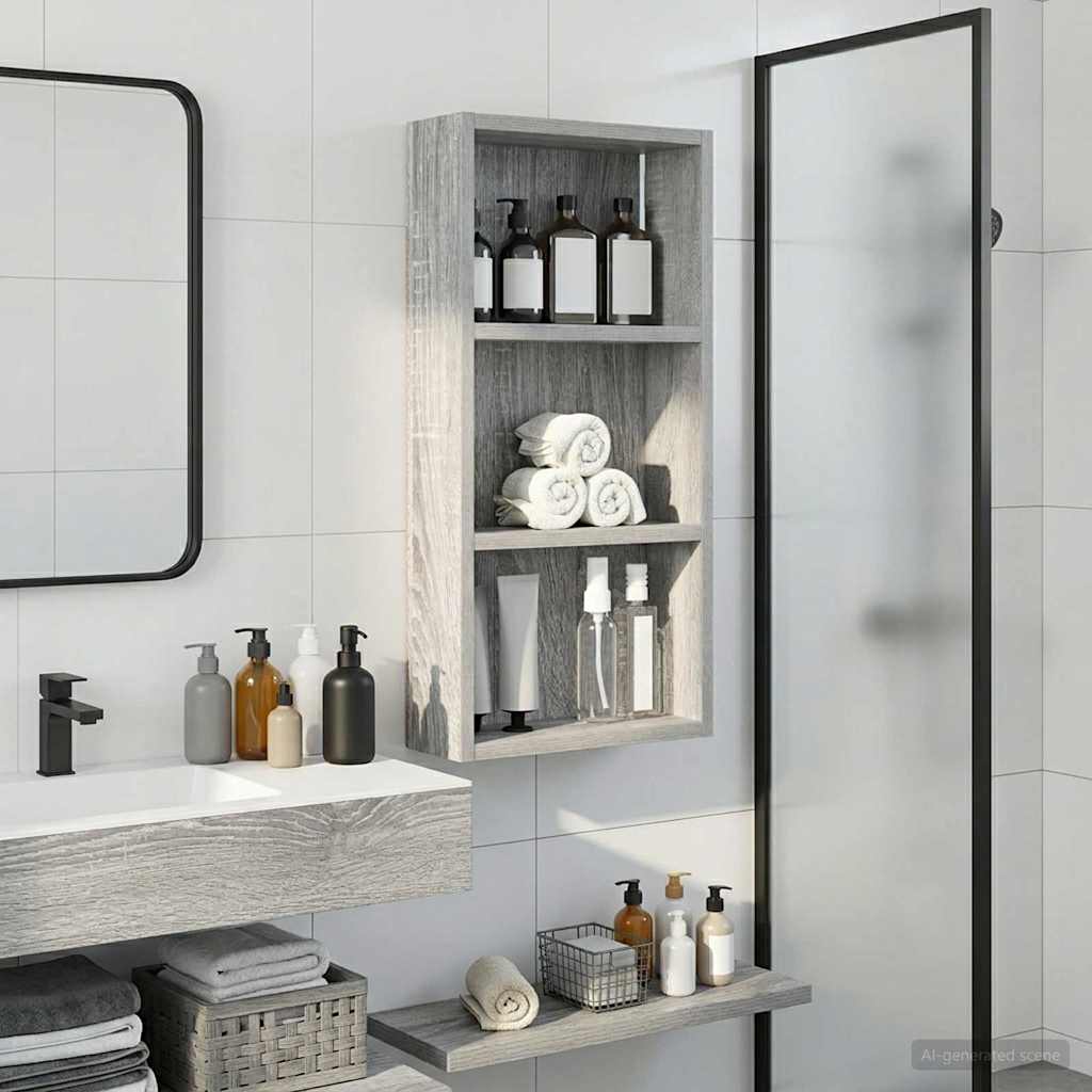 Badezimmer-Wandschrank Graues Sonoma 30 x 10 x 60,5 cm