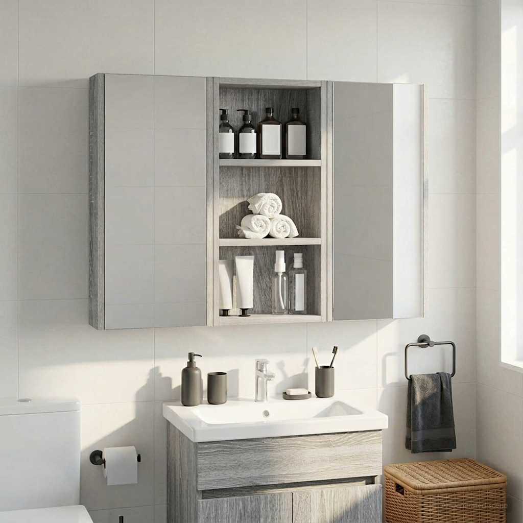 Badezimmer-Wandschrank Graues Sonoma 30 x 10 x 60,5 cm