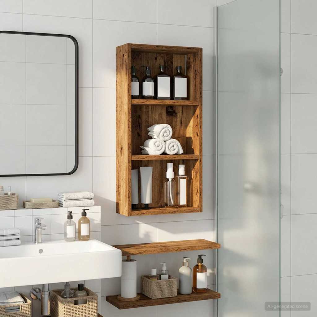 Badezimmer-Wandschrank Altholz 30 x 10 x 60,5 cm Holzwerkstoff