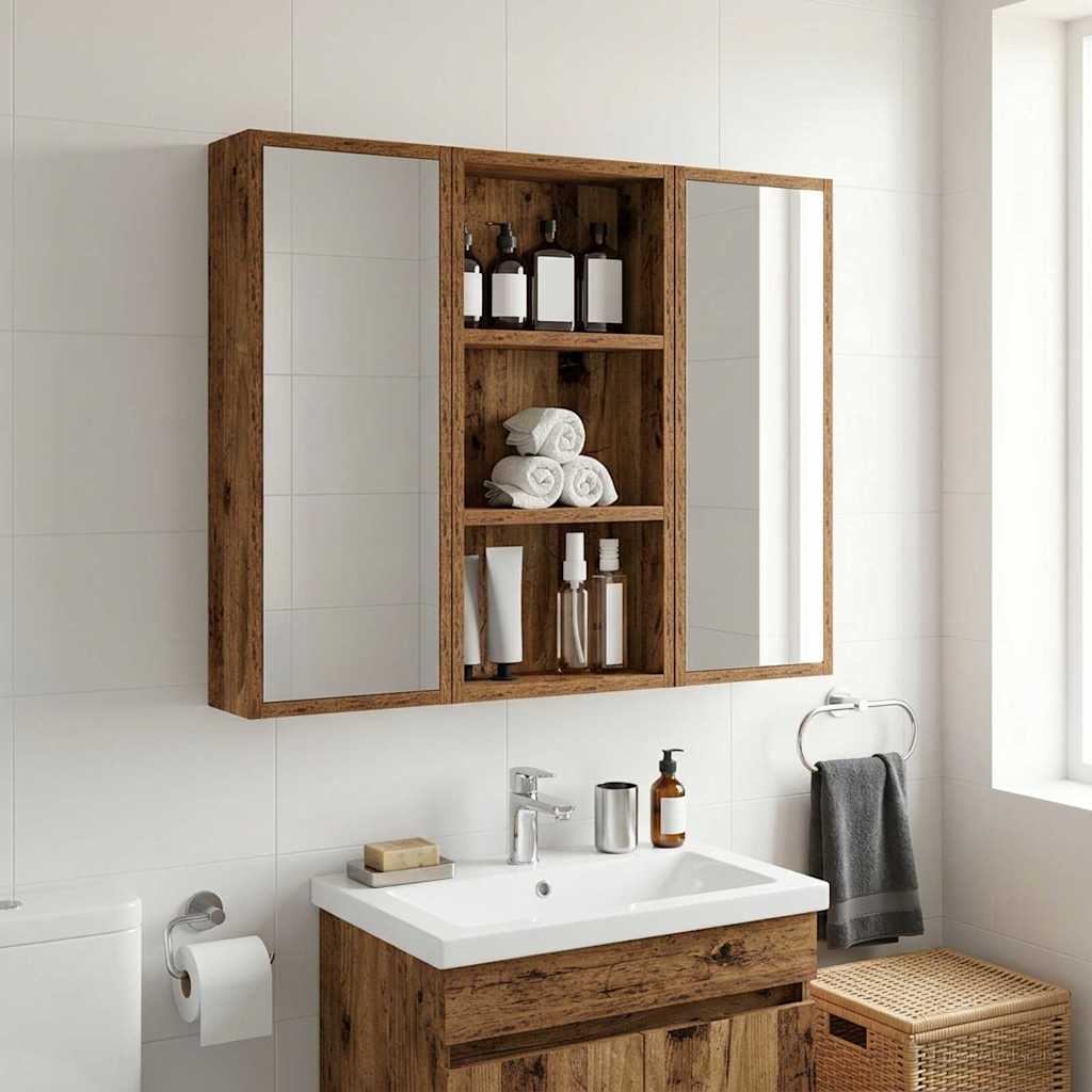 Badezimmer-Wandschrank Altholz 30 x 10 x 60,5 cm Holzwerkstoff