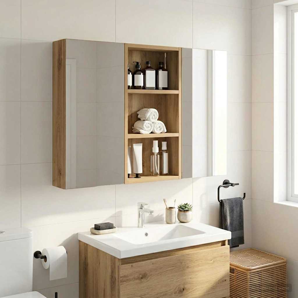 Badezimmer-Wandschrank Kunsthandwerk Eiche 30 x 10 x 60,5 cm