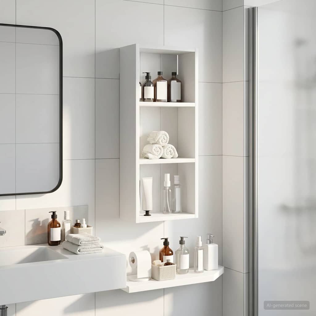 Badezimmer-Wandschrank Weiß 30 x 14 x 70 cm Holzwerkstoff