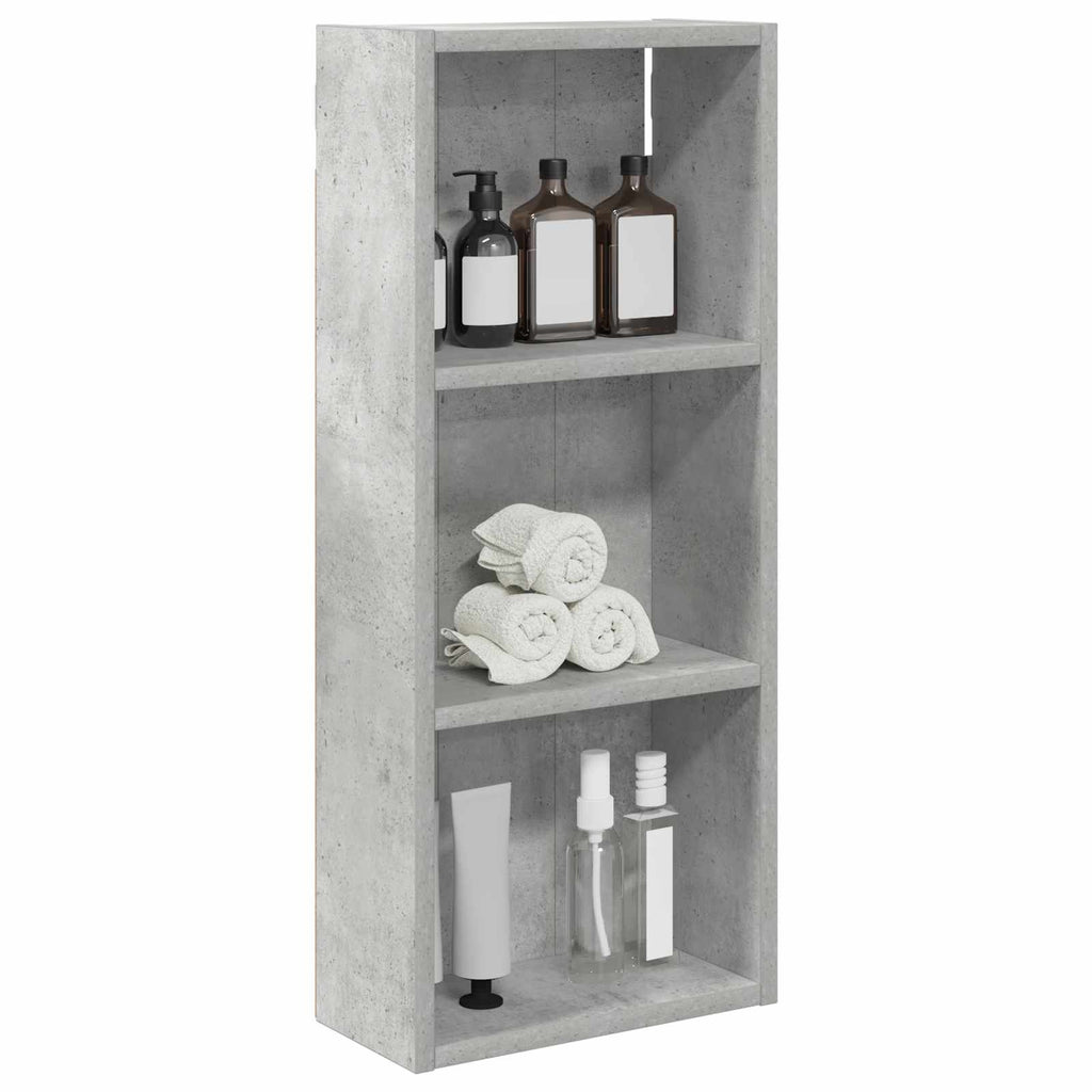 Badezimmer-Wandschrank Betongrau 30 x 14 x 70 cm Holzwerkstoff