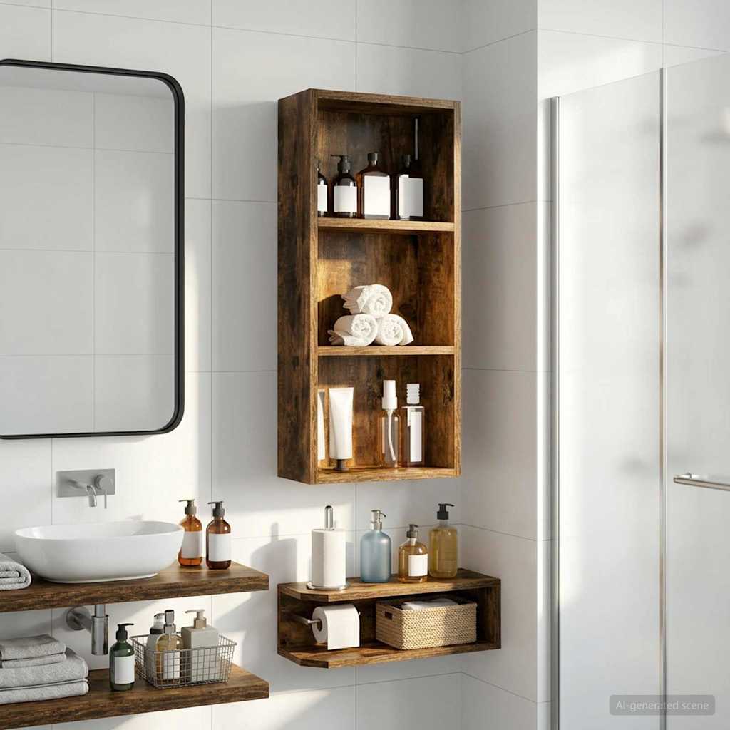 Badezimmer-Wandschrank Geräucherte Eiche 30 x 14 x 70 cm
