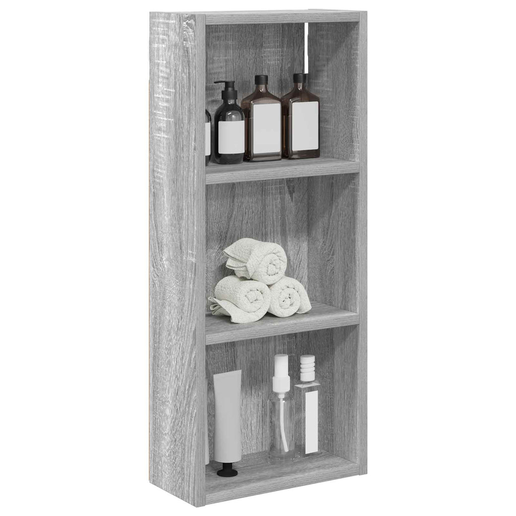 Badezimmer-Wandschrank mit Regal Graues Sonoma 30 x 14 x 70 cm