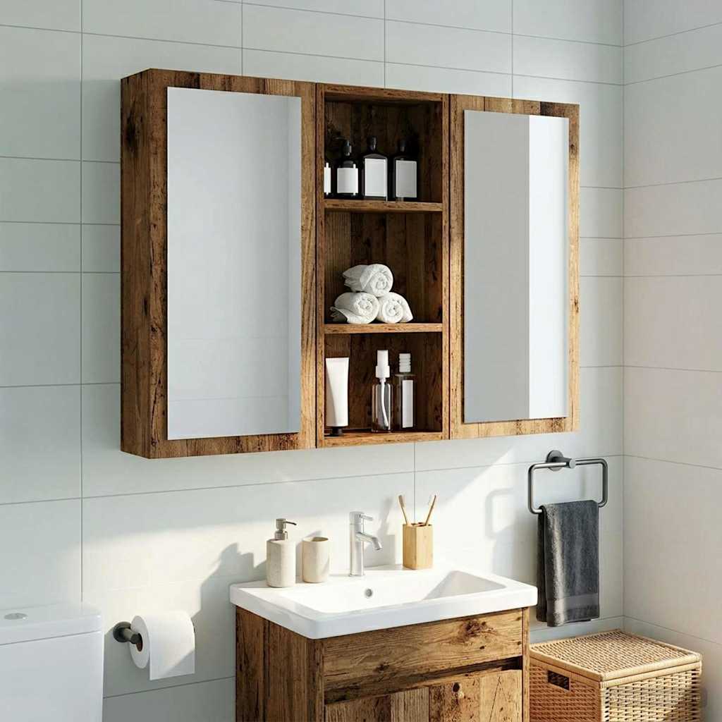 Badezimmer-Wandschrank Altholz 30 x 14 x 70 cm Holzwerkstoff