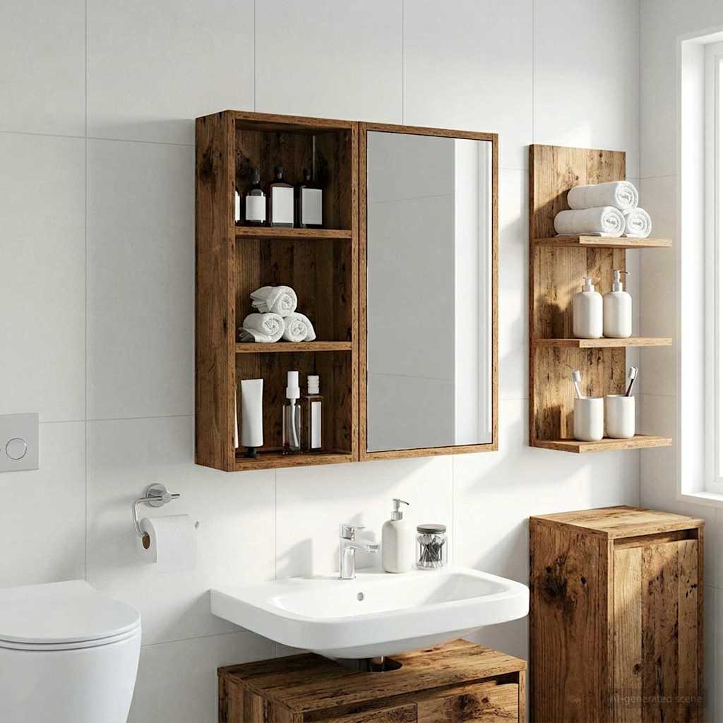 Badezimmer-Wandschrank Altholz 30 x 14 x 70 cm Holzwerkstoff
