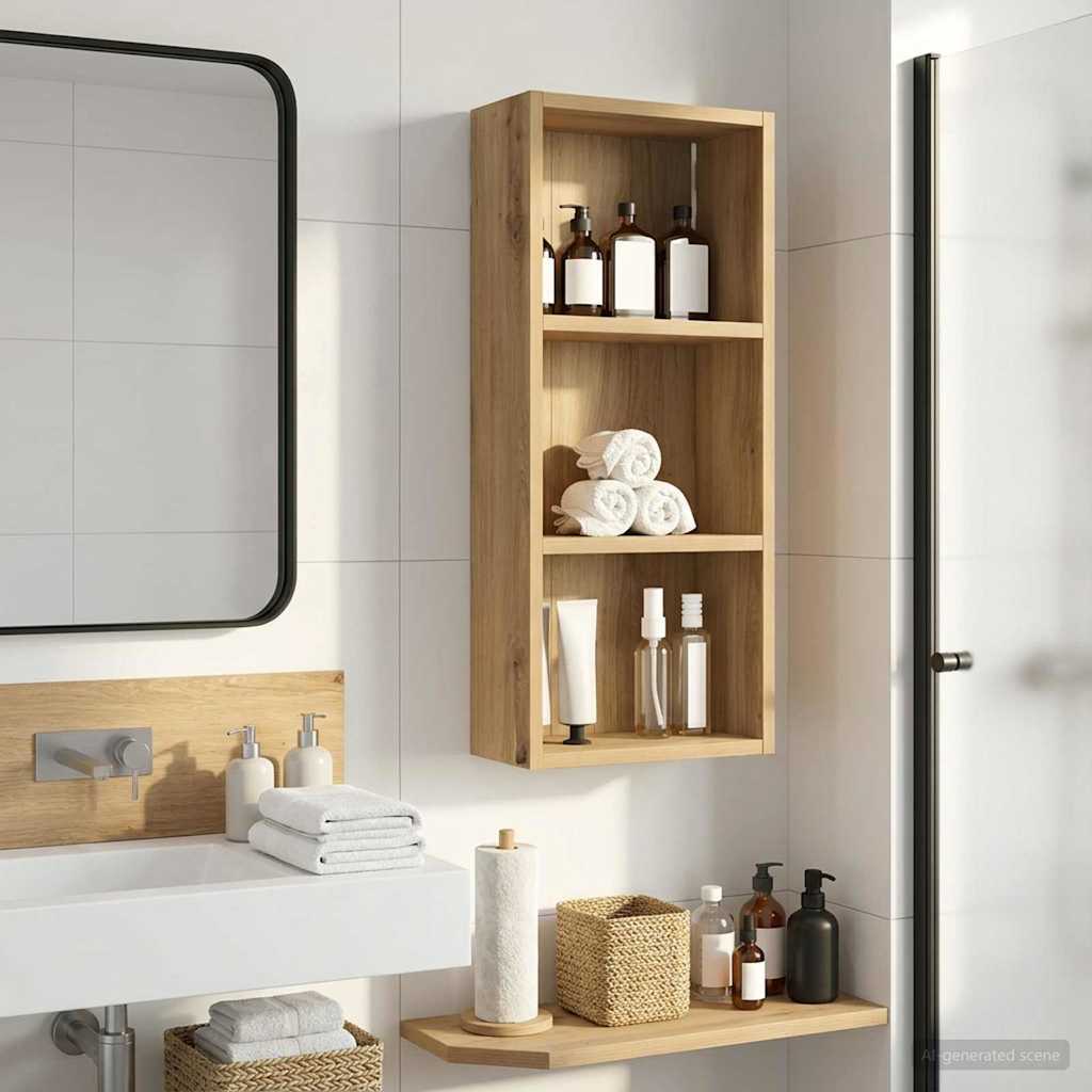 Badezimmer-Wandschrank Kunsthandwerk Eiche 30 x 14 x 70 cm