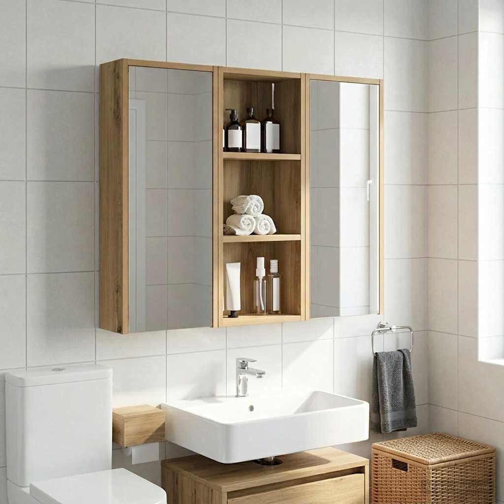 Badezimmer-Wandschrank Kunsthandwerk Eiche 30 x 14 x 70 cm