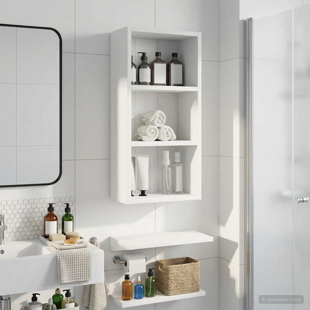 Badezimmer-Wandschrank Weiß 30 x 16 x 62,5 cm Holzwerkstoff