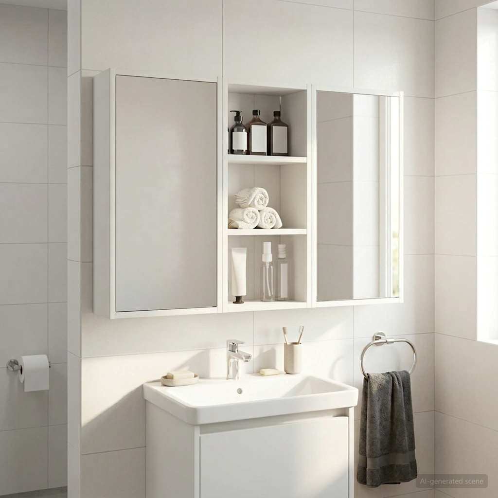 Badezimmer-Wandschrank Weiß 30 x 16 x 62,5 cm Holzwerkstoff