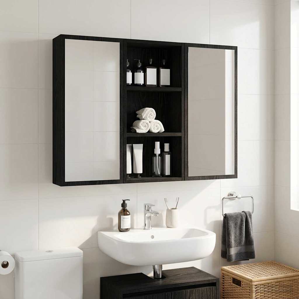 Badezimmer-Wandschrank Schwarze Eiche 30 x 16 x 62,5 cm