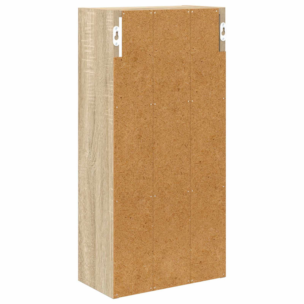 Badezimmer-Wandschrank mit Regal Sonoma-Eiche 30 x 16 x 62,5 cm
