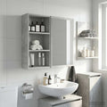 Badezimmer-Wandschrank mit Regal Betongrau 30 x 16 x 62,5 cm
