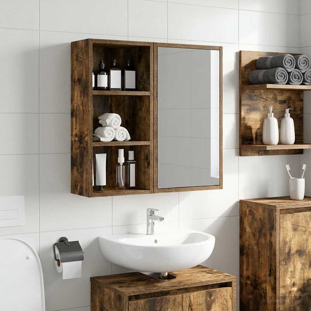 Badezimmer-Wandschrank Geräucherte Eiche 30 x 16 x 62,5 cm