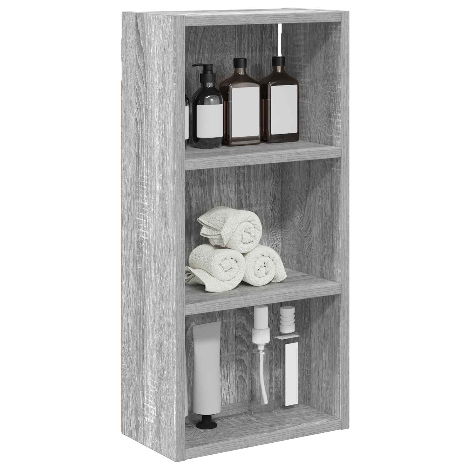 Badezimmer-Wandschrank Graues Sonoma 30 x 16 x 62,5 cm