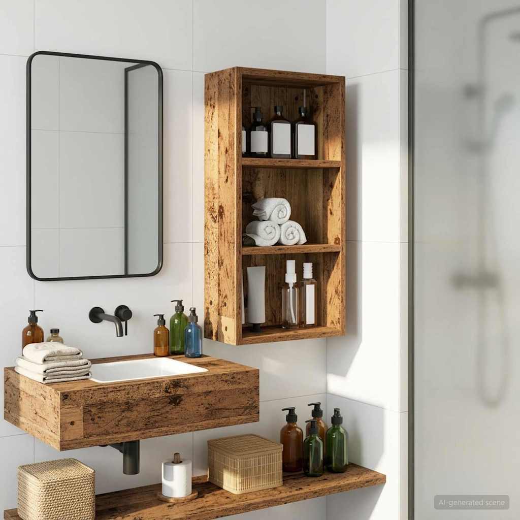 Badezimmer-Wandschrank Altholz 30 x 16 x 62,5 cm Holzwerkstoff