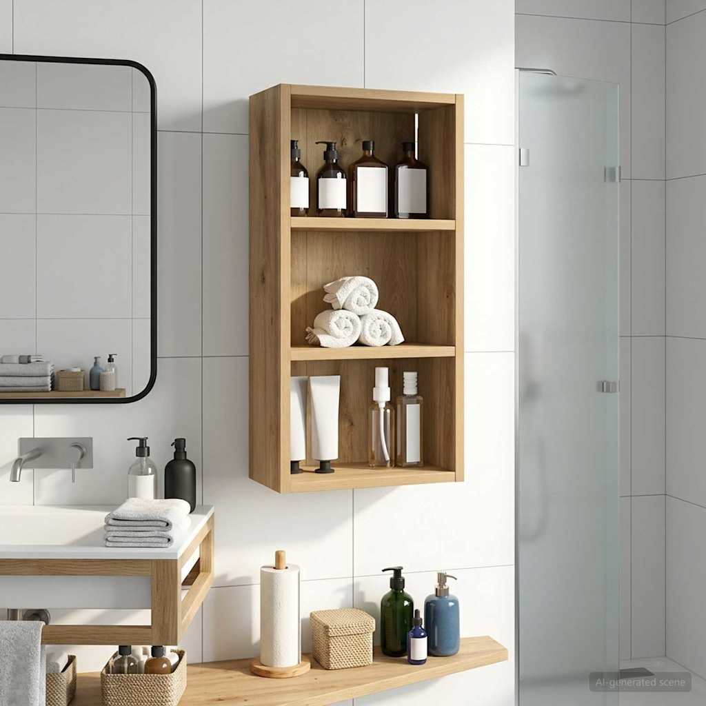 Badezimmer-Wandschrank Kunsthandwerk Eiche 30 x 16 x 62,5 cm