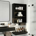 Badezimmer-Wandschrank mit Regal Schwarze Eiche 40 x 10 x 50 cm