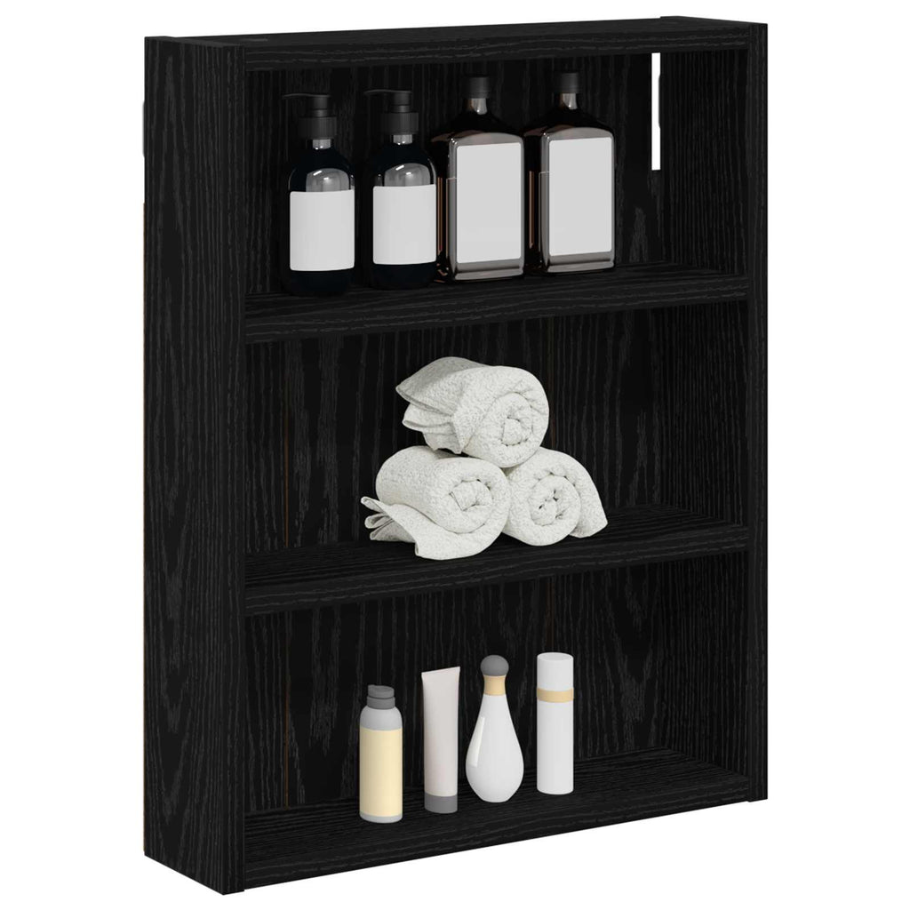 Badezimmer-Wandschrank mit Regal Schwarze Eiche 40 x 10 x 50 cm