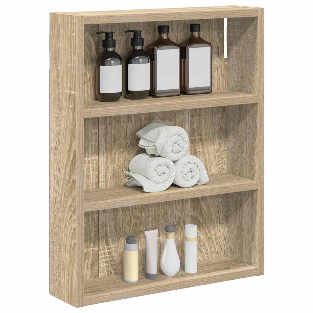 Badezimmer-Wandschrank mit Regal Sonoma-Eiche 40 x 10 x 50 cm