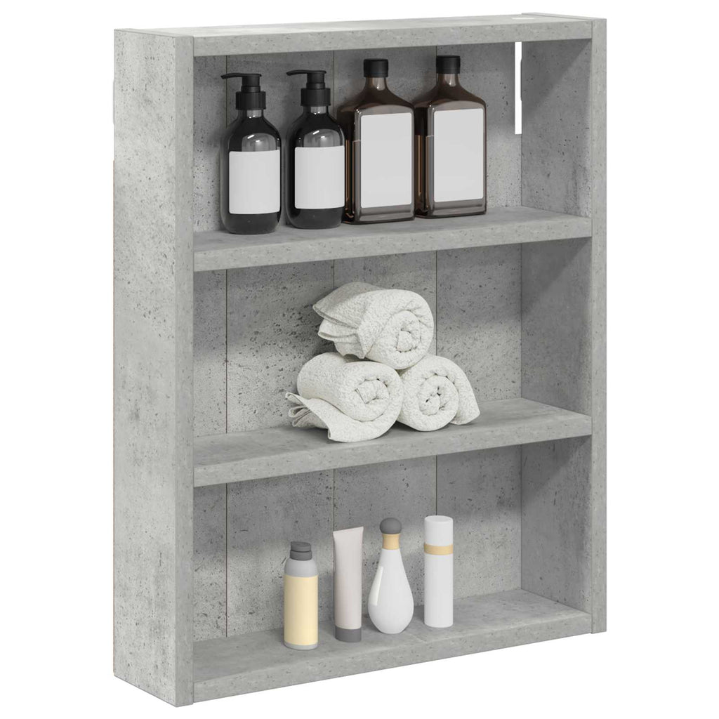 Badezimmer-Wandschrank Betongrau 40 x 10 x 50 cm Holzwerkstoff