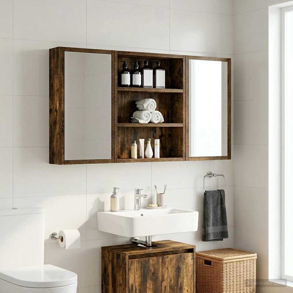 Badezimmer-Wandschrank Geräucherte Eiche 40 x 10 x 50 cm
