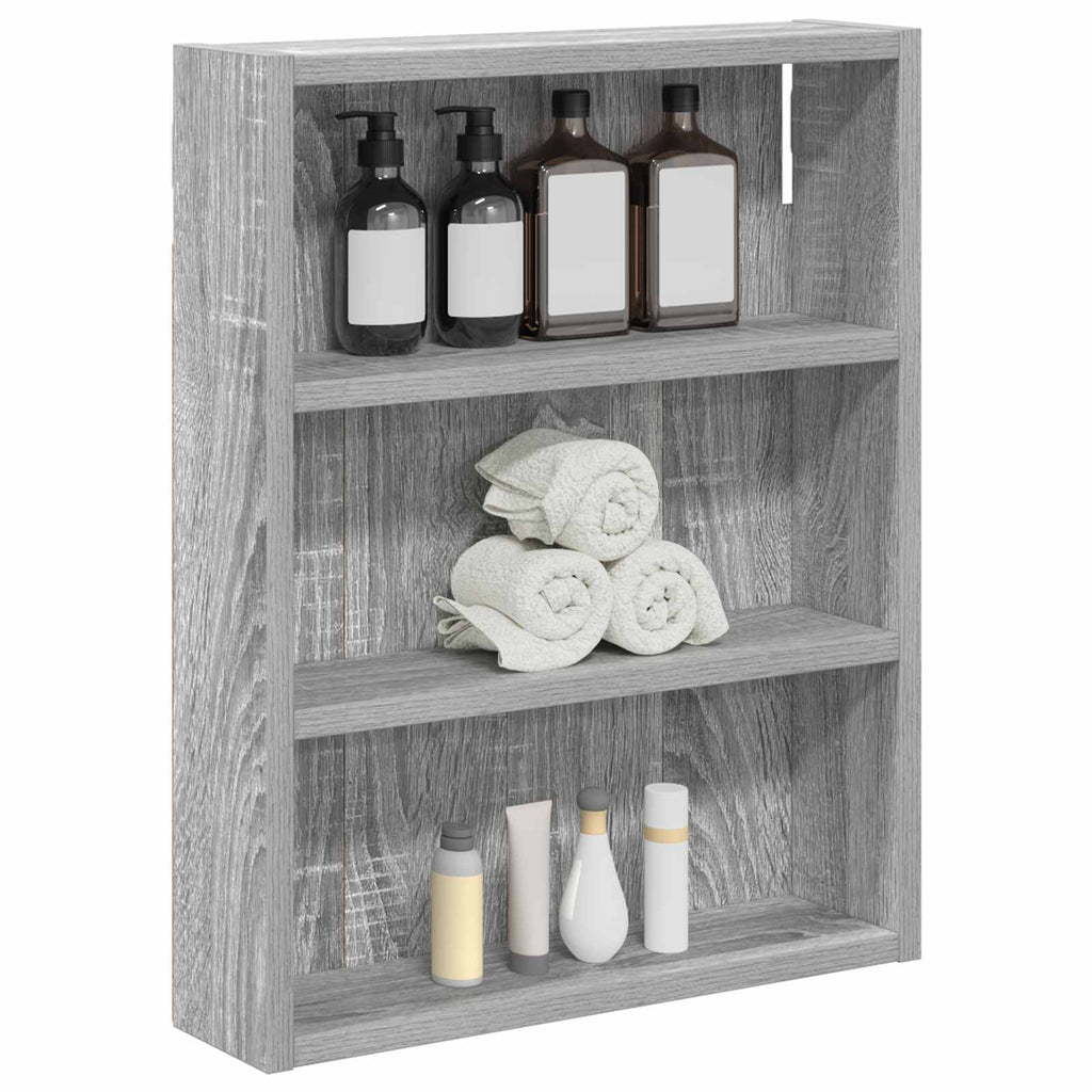 Badezimmer-Wandschrank mit Regal Graues Sonoma 40 x 10 x 50 cm