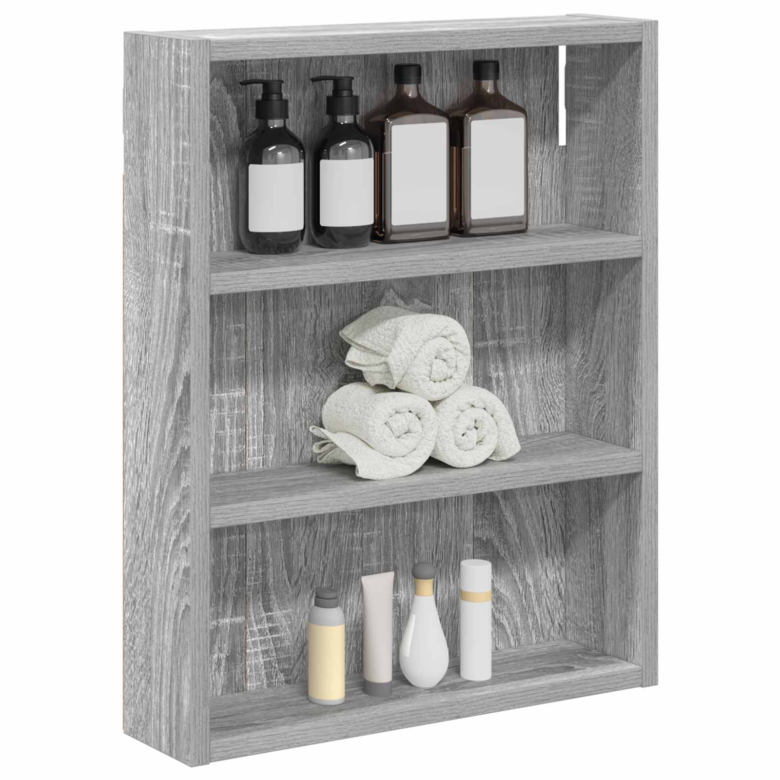 Badezimmer-Wandschrank mit Regal Graues Sonoma 40 x 10 x 50 cm