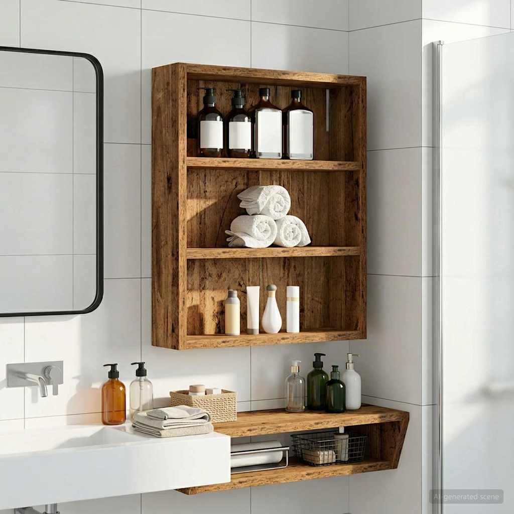 Badezimmer-Wandschrank Altholz 40 x 10 x 50 cm Holzwerkstoff