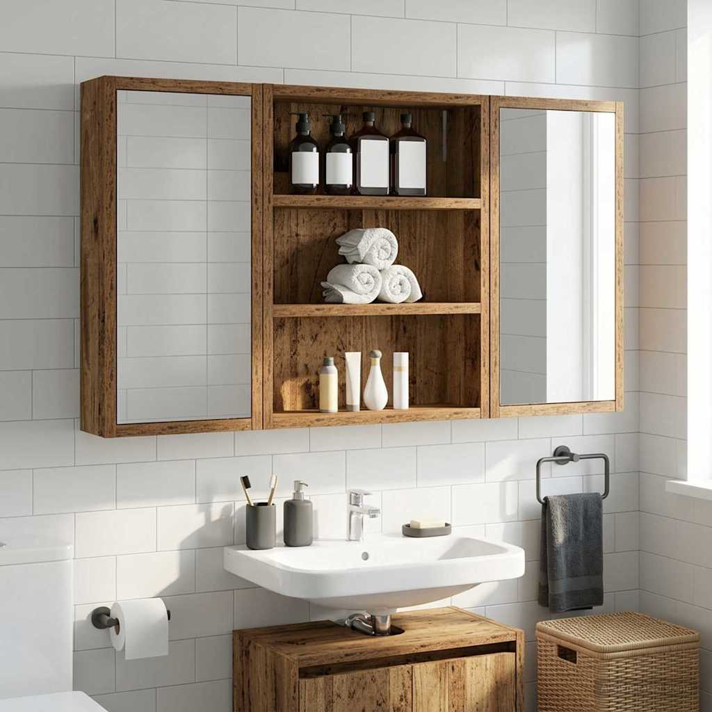 Badezimmer-Wandschrank Altholz 40 x 10 x 50 cm Holzwerkstoff